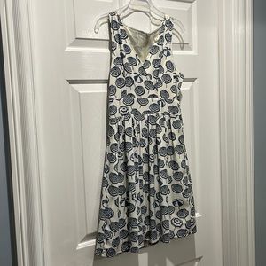 Maison Jules dress, size small. Off-white with navy umbrellas